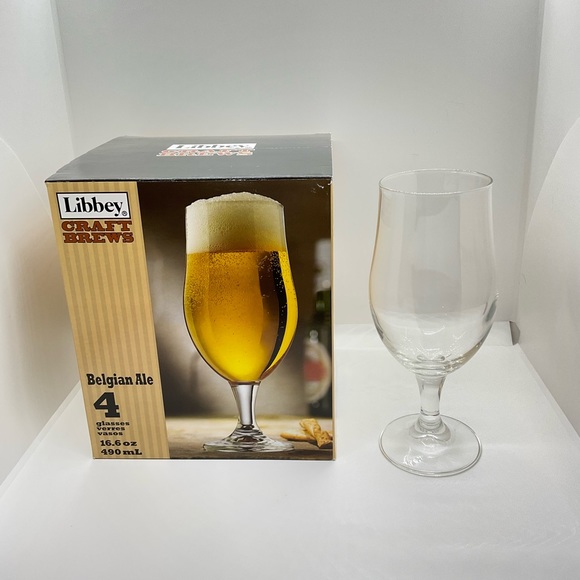 Libbey Craft Brews Belgian Ale Beer Glasses, Set of 4, NIB - Picture 4 of 4